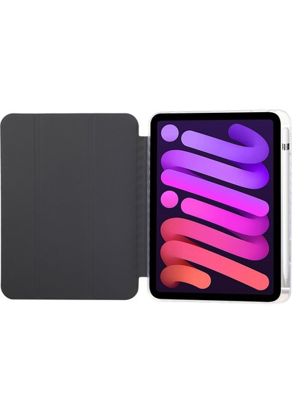 iPad 10.9 (2022) Üç Katlı Stand Deri Otomatik Uyandırma uyku Karbon Fiber Doku Tablet Kılıfı (Yurt Dışından)