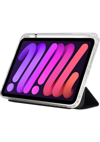 iPad 10.9 (2022) Üç Katlı Stand Deri Otomatik Uyandırma uyku Karbon Fiber Doku Tablet Kılıfı (Yurt Dışından)