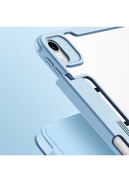 iPad Mini (2021) Çekmece Kalem Yuvası Tamı Manyetik Çıkarılabilir Tam Koruma Pu Deri Standı Tablet Kılıfı (Yurt Dışından)