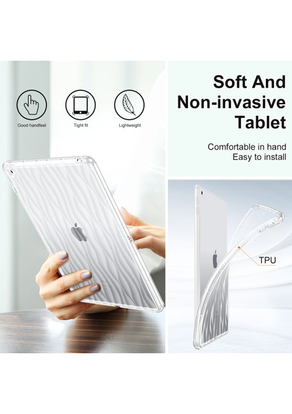 iPad 10.2 (2019 2020 2021) Dalga Doku Yumuşak Tpu Koruyucu Tablet Kılıfı (Yurt Dışından)