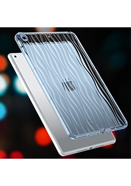 iPad 10.2 (2019 2020 2021) Dalga Doku Yumuşak Tpu Koruyucu Tablet Kılıfı (Yurt Dışından)