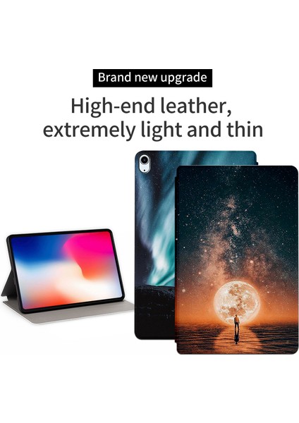 Forestl Digital iPad 10.9 (2022) Desenli Baskılı Pu Deri Stand River Tablet Kılıfı (Yurt Dışından)