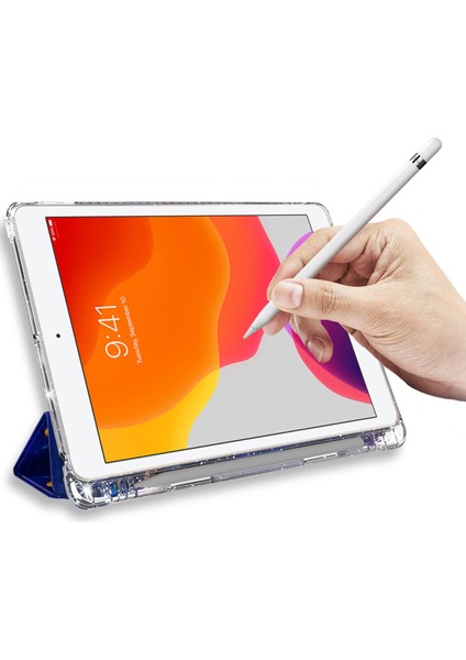 Desen Baskı Üç Katlı Stand Pu Deri Tpu Arka Panel iPad 10.2 (2019 2020 2021) UNIVERSE Tablet Kılıfı (Yurt Dışından)
