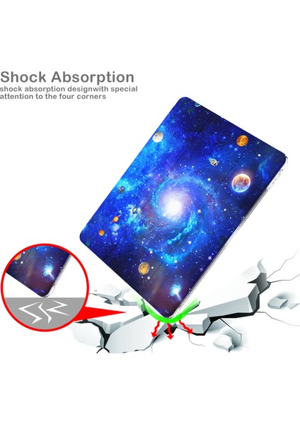 Desen Baskı Üç Katlı Stand Pu Deri Tpu Arka Panel iPad 10.2 (2019 2020 2021) UNIVERSE Tablet Kılıfı (Yurt Dışından)