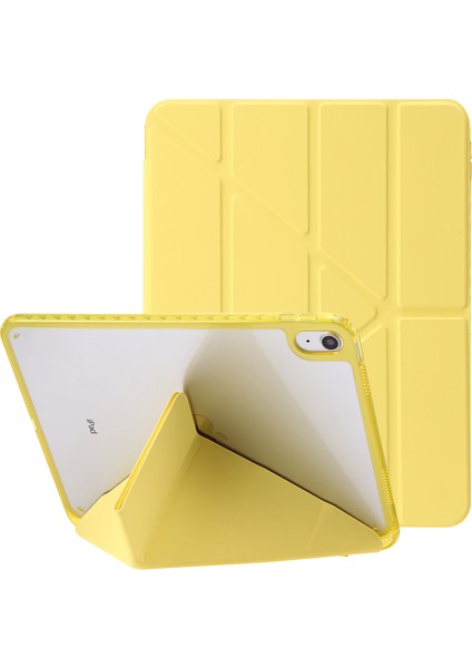 Origami Üç Katlı Stand iPad 10.9 (2022) Pu Deri Akrilik Tablet Kılıfı (Yurt Dışından)