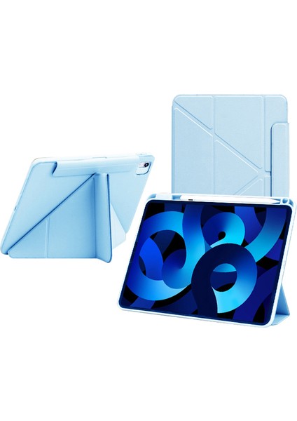 iPad Air 11 (2024) Origami Standı Pu Deri 360 Derece Dönebilen Tablet Kılıfı (Yurt Dışından)