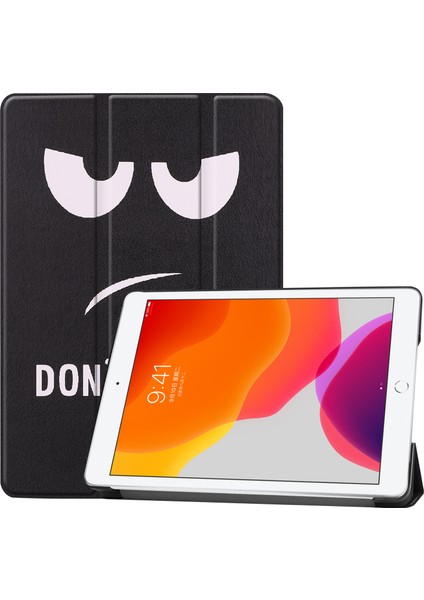 Moda Desen Baskı Pu Deri Üç Katlı Stand iPad 10.2 (2019 2020 2021) BANA Dokunma Tablet Kılıfı (Yurt Dışından)