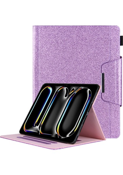 iPad Pro 13 (2024) Stand Otomatik Uyandırma uyku Pu Deri Cüzdan Tablet Kılıfı (Yurt Dışından)