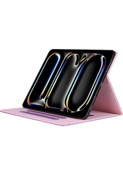 iPad Pro 13 (2024) Stand Otomatik Uyandırma uyku Pu Deri Cüzdan Tablet Kılıfı (Yurt Dışından)