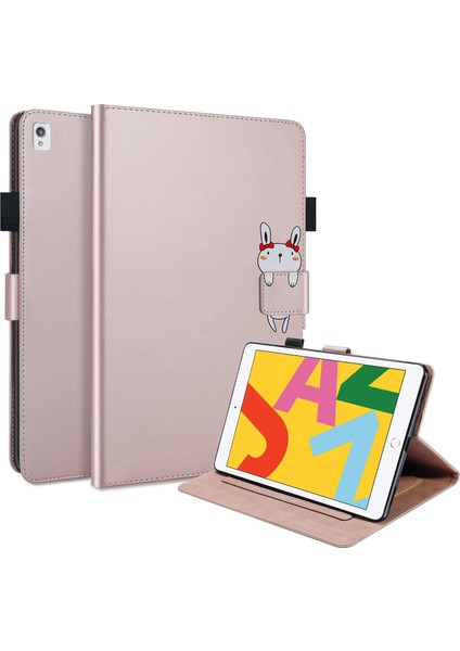 iPad 10.2 (2020) Karikatür Hayvan Desenli Deri Kart Tutucu Tablet Kılıfı (Yurt Dışından)