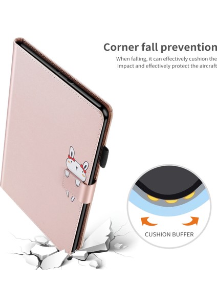 iPad 10.2 (2020) Karikatür Hayvan Desenli Deri Kart Tutucu Tablet Kılıfı (Yurt Dışından)