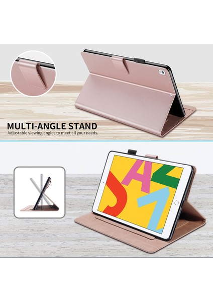 iPad 10.2 (2020) Karikatür Hayvan Desenli Deri Kart Tutucu Tablet Kılıfı (Yurt Dışından)