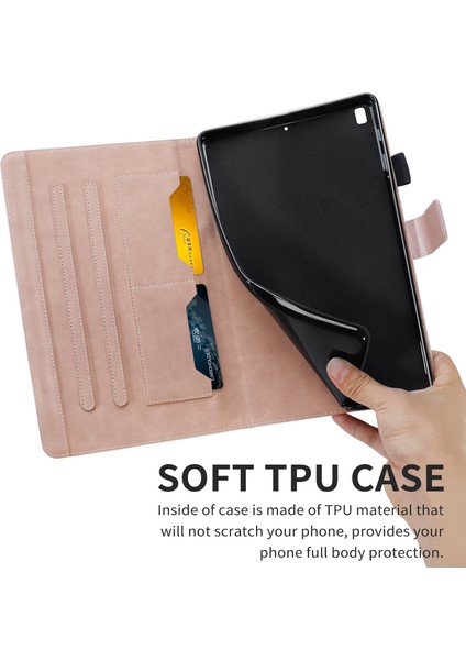 iPad 10.2 (2020) Karikatür Hayvan Desenli Deri Kart Tutucu Tablet Kılıfı (Yurt Dışından)