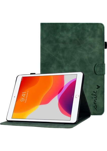 iPad 10.2 (2019 2020) Pu Deri Standlı Folyo Akıllı Desen Baskılı Kart Yuvası Kalem Tutuculu Tablet Kılıfı (Yurt Dışından)