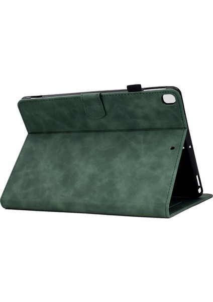iPad 10.2 (2019 2020) Pu Deri Standlı Folyo Akıllı Desen Baskılı Kart Yuvası Kalem Tutuculu Tablet Kılıfı (Yurt Dışından)
