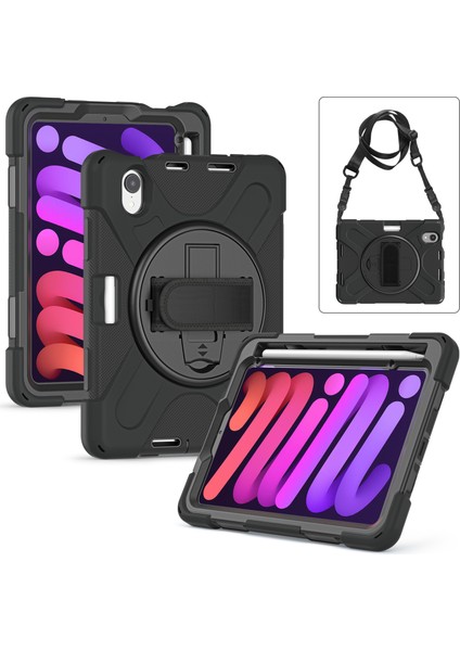iPad Mini (2021) El Bandı Tamlı Hibrit 360° Dönebilen Omuz Askılı Stand Tablet Kılıfı (Yurt Dışından) fiyatları