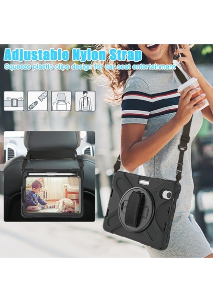 iPad Mini (2021) El Bandı Tamlı Hibrit 360° Dönebilen Omuz Askılı Stand Tablet Kılıfı (Yurt Dışından) indirimleri