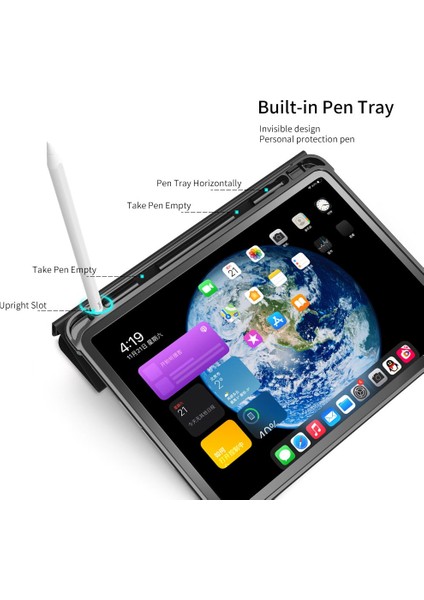 iPad 10.9 (2022) IPAD 10. Nesil Üç Katlı Stand Pu Deri Otomatik Uyandırma uyku Akıllı Kalem Yuvası Tutucu Matcha i Tablet Kılıfı (Yurt Dışından)