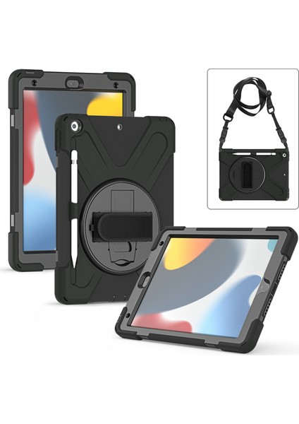 El Bandı Kayışı Tamlı 360 Derece Dönebilen Tekme Standı Omuz Askısı iPad 10.2 (2019 2020 2021) SIYAH Tablet Kılıfı (Yurt Dışından) modelleri