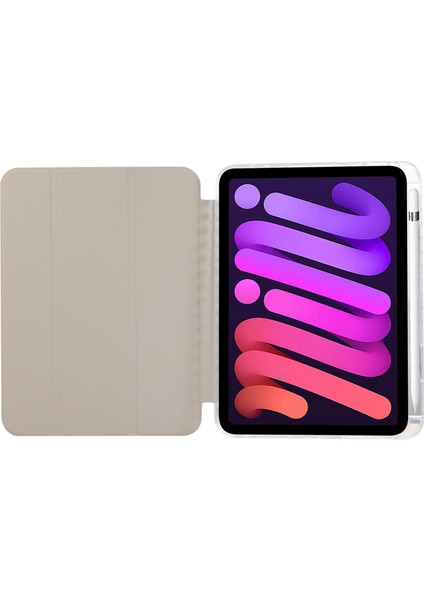 iPad Air 13 (2024) Akıllı Deri Üç Katlı Stand Karbon Fiber Doku Tablet Kılıfı (Yurt Dışından)