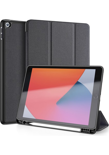 iPad 10.2 (2019 2020 2021) Üç Katlı Stand Pu Deri Akıllı Tablet Kılıfı (Yurt Dışından)