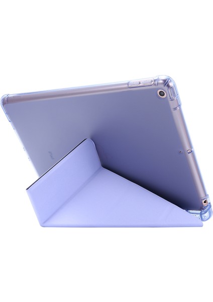 iPad 10.2 (2019 2020 2021) Deforme Edilebilir Stand Deri Akıllı Kabuğu Tablet Kılıfı (Yurt Dışından)