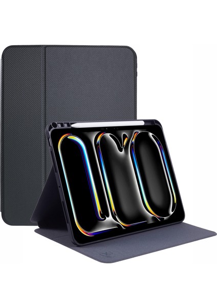 iPad Pro 13 (2024) Pu Deri Destekli Tpu Stand Ordu i Tablet Kılıfı (Yurt Dışından)