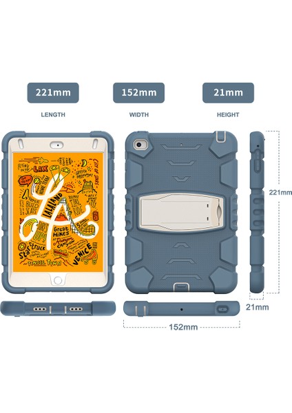 King Kong Serisi Ağır Hizmet Darbelerine Dayanıklı Sağlam Hibrit iPad Mini 4 5 (2019) Dahili Standlı 7 9 Inç Peygamber Çiçeği si Tablet Kılıfı (Yurt Dışından)