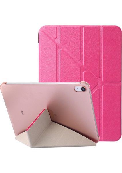 Origami Standı iPad 10.9 (2022) Ipek Doku Otomatik Uyandırma uyku Pu Deri Tam Koruma Tablet Kılıfı (Yurt Dışından)