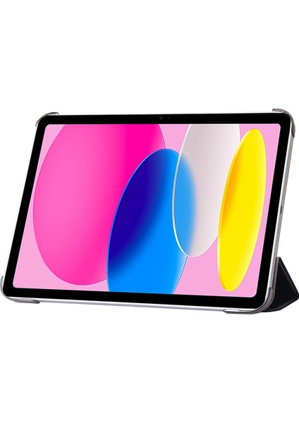 iPad 10.9 (2022) Ipek Doku Koruyucu Pu Deri Pc Üç Katlı Stand Damla Korumalı Tablet Kılıfı (Yurt Dışından) modelleri