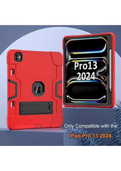 iPad Pro 13 (2024) Silikon Pc stand Tablet Kılıfı (Yurt Dışından)