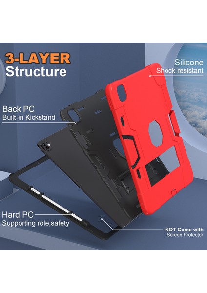 iPad Pro 13 (2024) Silikon Pc stand Tablet Kılıfı (Yurt Dışından)