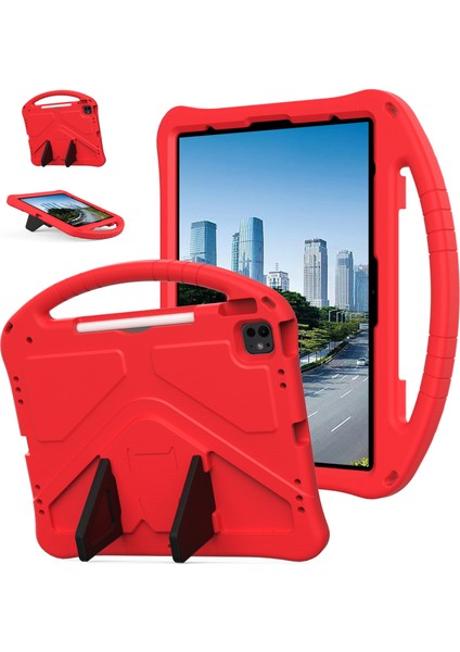 iPad Pro 13 (2024) AIR 13 (2024) Eva Saplı Tekme Standı Çocuk Dostu Tablet Kılıfı (Yurt Dışından)