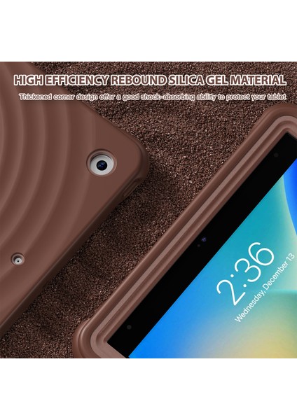 iPad 10.2 (2019 2020 2021) Dönebilen Standı Pc Silikon Tpu Çikolata Rengi Tablet Kılıfı (Yurt Dışından)