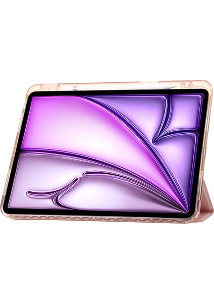 iPad Air 13 (2024) Üç Katlı Stand Akrilik Arka Pu Deri Düşme Önleyici Tablet Kılıfı (Yurt Dışından) modelleri