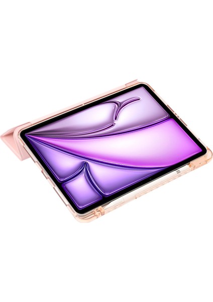iPad Air 13 (2024) Üç Katlı Stand Akrilik Arka Pu Deri Düşme Önleyici Tablet Kılıfı (Yurt Dışından) fırsatları