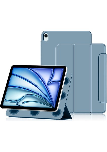 iPad Air 13 (2024 M2) Stand Manyetik Pu Deri Flip Tablet Kılıfı (Yurt Dışından)