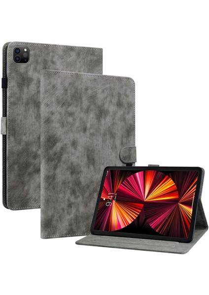 iPad Air 11 (2024) PRO 11 (2018 2020 2021 2022) Kaplan Desenli Tpu Pu Deri Stand Tablet Kılıfı (Yurt Dışından)