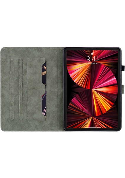 iPad Air 11 (2024) PRO 11 (2018 2020 2021 2022) Kaplan Desenli Tpu Pu Deri Stand Tablet Kılıfı (Yurt Dışından)