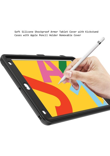 Düşmeye Dayanıklı Tekme Stand Tamı iPad 10.2 (2019 2020 2021) Serin Lastik Yüzey Pc Silikon Hibrit Tablet Kılıfı (Yurt Dışından)