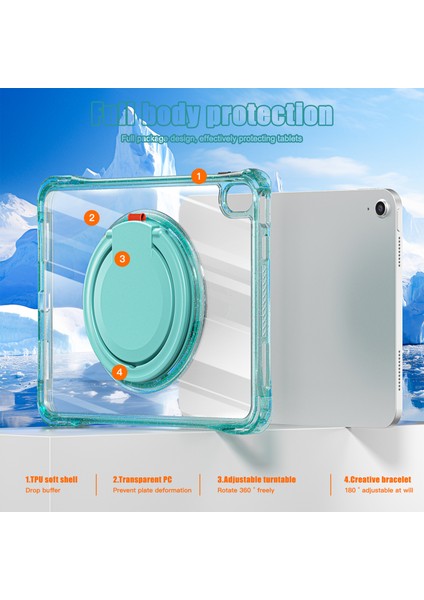 iPad 10.9 (2022) Döner Kolu Kavrama Tpu Pc Tablet Kılıfı (Yurt Dışından)