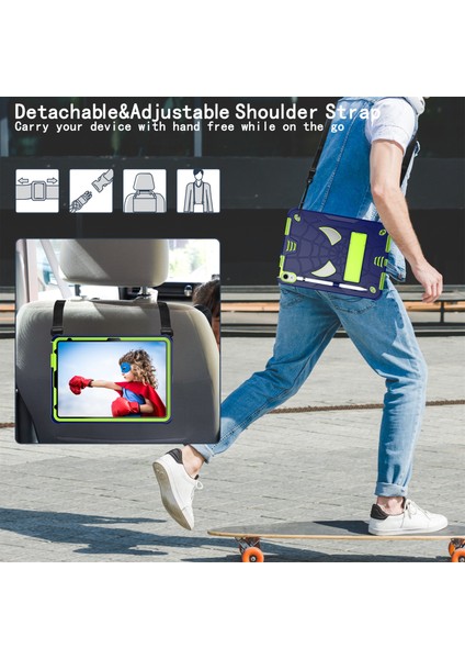 iPad 10.9 (2022) Koruyucu Düşme Önleyici Örümcek Stili Pc Silikon Askılı Stand Lacivert Tablet Kılıfı (Yurt Dışından) fırsatları