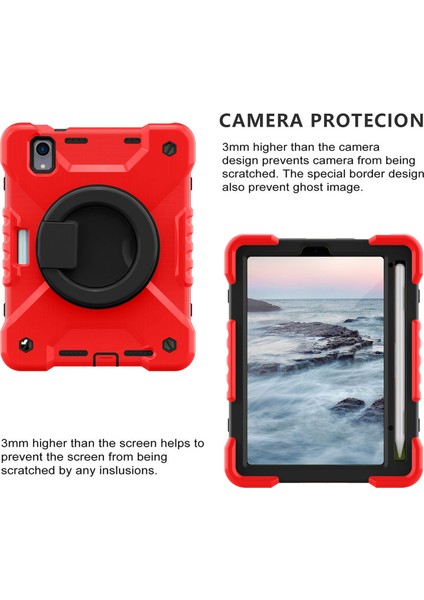 360 Derece Dönen Tekme Standı Çizilmez Düşmez Pc iPad Mini Omuz Askılı Silikon (2021) Tablet Kılıfı (Yurt Dışından) fırsatları