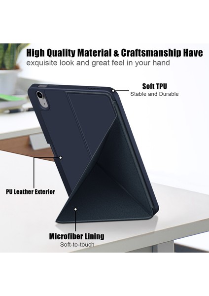 iPad 10.9 (2022) IPAD 10. Nesil Origami Standı Pu Deri Otomatik Uyandırma uyku Kalem Yuvası Koruyucu Tablet Kılıfı (Yurt Dışından) indirimleri
