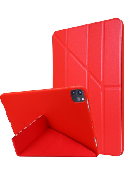 iPad Pro 13 (2024) Origami Standı Pu Deri Silikon Tablet Kılıfı (Yurt Dışından)