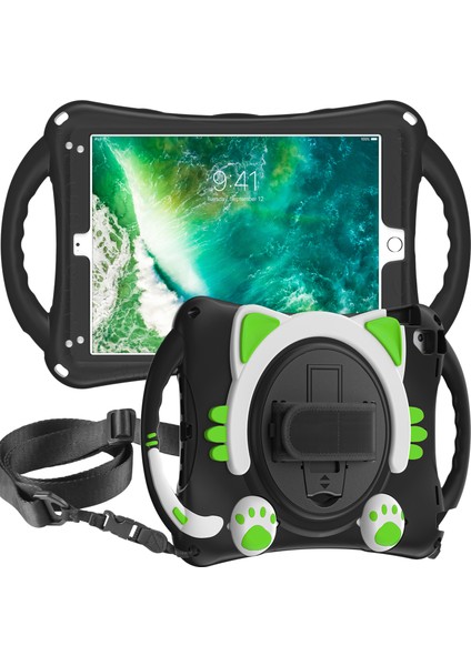 360° Döner Tekme Standı iPad 9 7 Inç (2017 2018) Omuz Askılı Hibrit El Bandı Tablet Kılıfı (Yurt Dışından) fırsatları