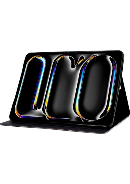 iPad Pro 11 (2024) Desenli Baskılı Deri Standı Kart Tutuculu Aşk Kalp Quicksand Tablet Kılıfı (Yurt Dışından)
