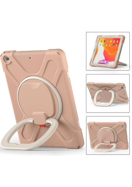 360° Döner Tekme Standı Tam Pc iPad 10.2 (2019 2020 2021) Silikon Tablet Kılıfı (Yurt Dışından)