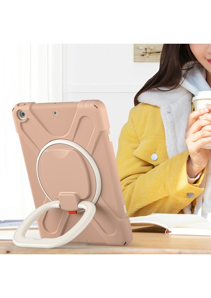 360° Döner Tekme Standı Tam Pc iPad 10.2 (2019 2020 2021) Silikon Tablet Kılıfı (Yurt Dışından)