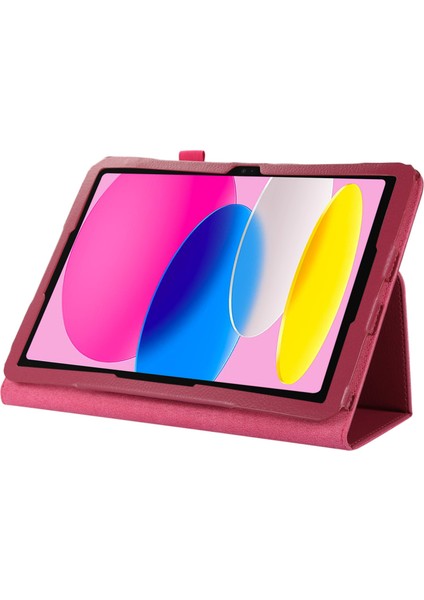 Litchi Doku Pu Deri iPad 10.9 (2022) Katlanabilir Stand Otomatik Uyandırma uyku Koruyucu Tablet Kılıfı (Yurt Dışından) fiyatları